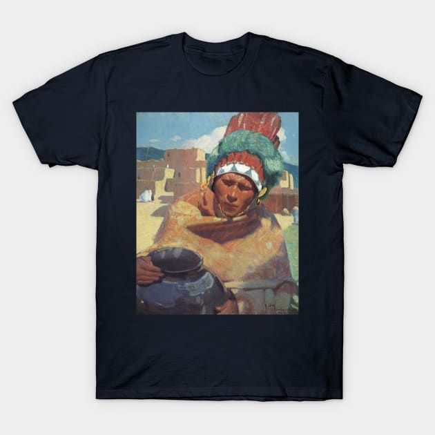 Taos Indian Holding a Water Jug by Blumenschein T-Shirt by MasterpieceCafe